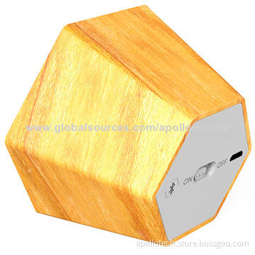 Mini Portable Bluetooth Speakers, Wooden Material, 5V DC, 500mA Input, Measures 70 x 70 x 50mm, 120g